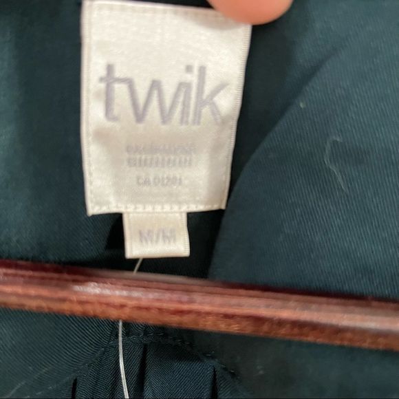 Twik emerald green short sleeve zipper front dress size medium - Picture 4 of 11